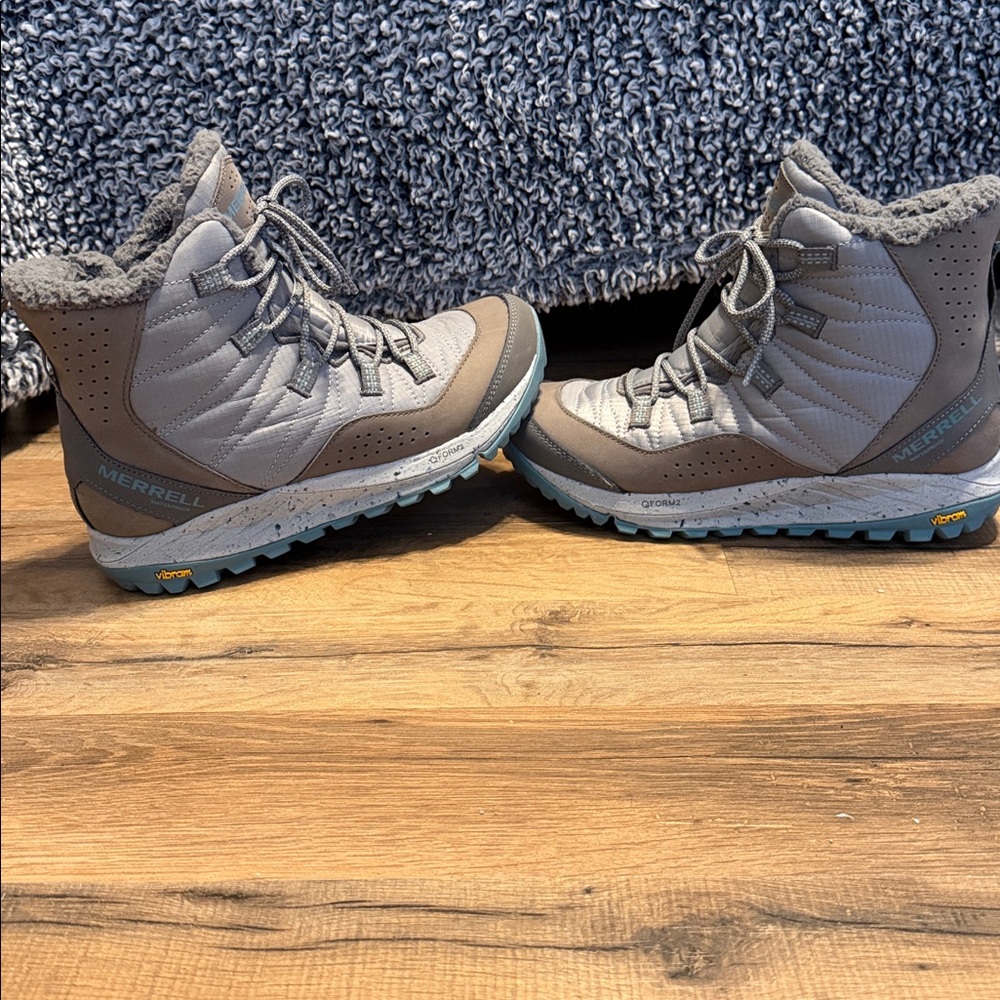 Merrell Antora Waterproof Gray and Blue Outdoor Boots
